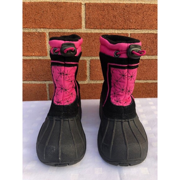 Sporto  Toddler Girls Winter Boots Pink & Black suede man made materials SZ US 7 - Picture 2 of 10